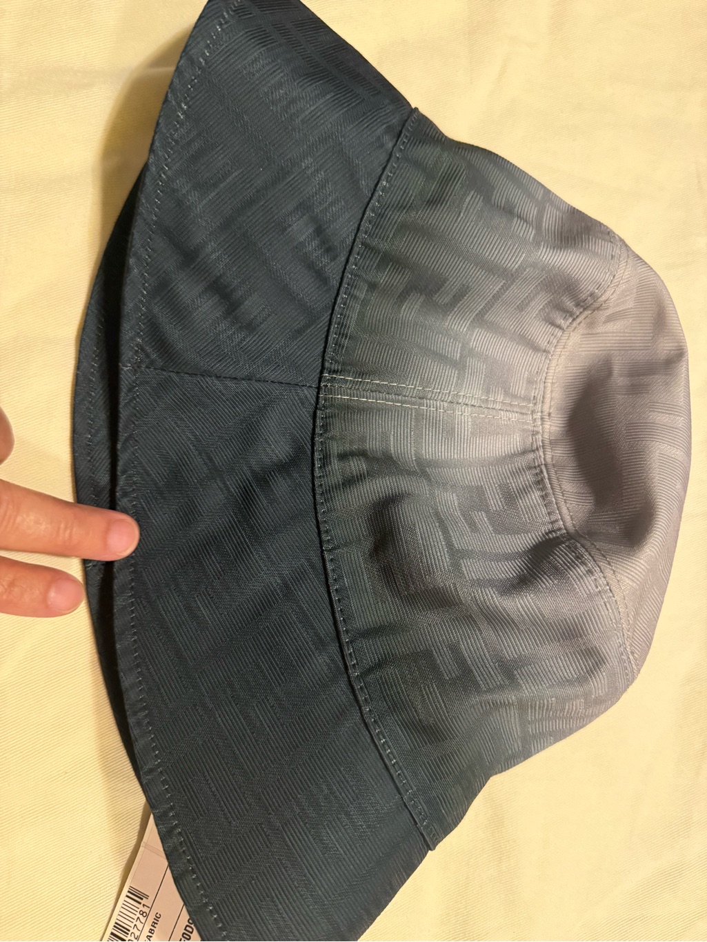 Fendi Gradient Blue Gray Logo-Print Bucket Hat